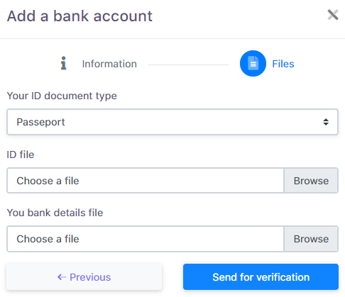 Business Bank Account Setting