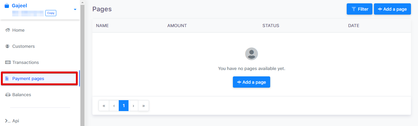 Payment pages