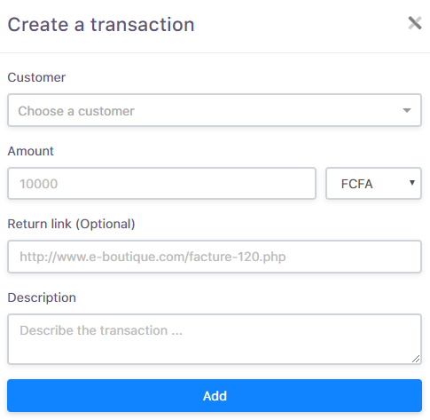 Creating transaction